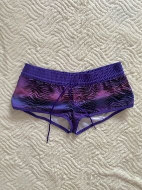 Rip Curl Purple Ombre Zebra-Print Women's Swim Shorts